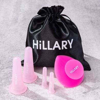 Купити Набір Вакуумних банок для масажу обличчя Hillary + Натуральна олія для обличчя та волосся Hillary JOJOBA OIL в Україні