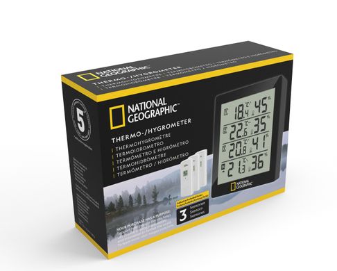 Купити Термометр-гігрометр National Geographic 4 Measurement Results Black (9070200) в Україні