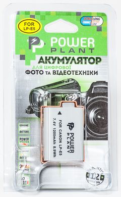 Купити Акумулятор PowerPlant Canon LP-E5 1200mAh (DV00DV1225) в Україні