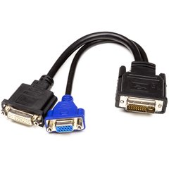 Купити Перехідник PowerPlant DVI-I (M) - DVI-D (F) + VGA (F), 0.3 м (CA912551) в Україні
