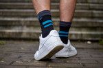 Купити Шкарпетки водонепроникні Dexshell Running, p-p S, з блакитними смугами в Україні