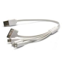 Купить Кабель PowerPlant универсальный USB 2.0 AM – Mini, Micro, Lightning, I-Pod, 0.3м (KABUSBALL) в Украине