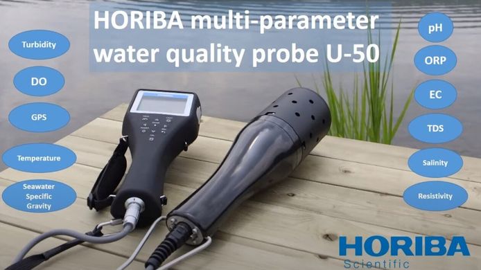 Купити Прилад HORIBA U-51 (2M) з багатьма параметрами (pH, ORP, DO, COND, Соленість, TDS, Морська вода, Temp.), кабель 2 м. в Україні