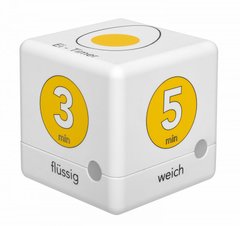 Купить Таймер-куб для варки яиц цифровой TFA «CUBE-TIMER» 38204107, белый/жёлтый, 3–5–7–10 минут в Украине