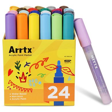 Купити Акрилові маркери Arrtx 24 кольори (AC-002-24) (LC302222) в Україні