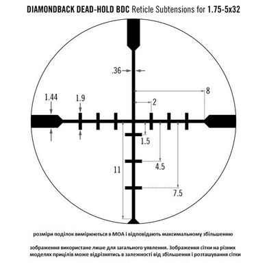 Купити Приціл оптичний Vortex Diamondback 1.75-5x32 BDC (DBK-08-BDC) в Україні