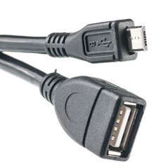 Купити Кабель PowerPlant OTG USB 2.0 AF - Micro, 0.1м (KD00AS1232) в Україні