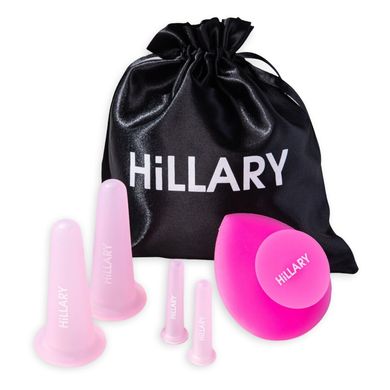 Купити Набір Вакуумних банок для масажу обличчя Hillary + Силіконовий масажер в Україні
