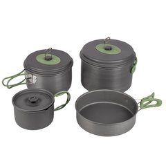 Купити Набір посуду Bo-Camp Explorer 4 Pieces Hard Anodized Grey/Green (2200244) в Україні