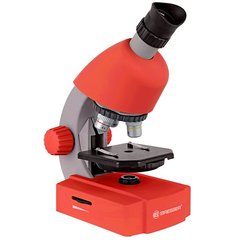 Микроскоп Bresser Junior 40x-640x Red с набором для опытов и адаптером для смартфона