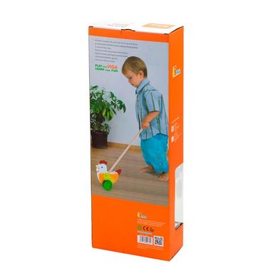 Купити Дерев'яна каталка Viga Toys Півник (50964) в Україні