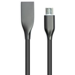 Купить Кабель PowerPlant USB - microUSB, 1м, силикон, черный (CA911226) в Украине