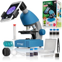 Купить Микроскоп Bresser Junior 40x-640x Blue с набором для опытов и адаптером для смартфона (8851300WXH000) в Украине