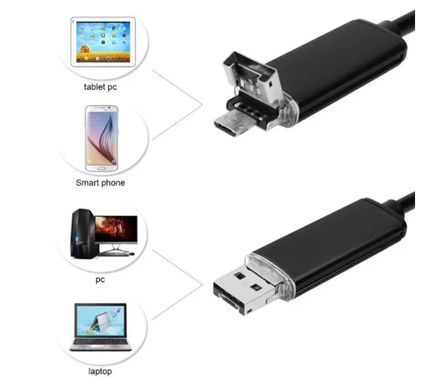 Купити USB ендоскоп для ПК і ноутбука HD 480P Kerui 555S, 5 метрів, 5.5 мм, м'який кабель (УЦІНКА) в Україні