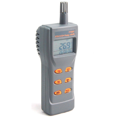 Купити Портативний газовий аналізатор/термогігрометр (СО2,СО, RH, T) USB AZ-77597 в Україні