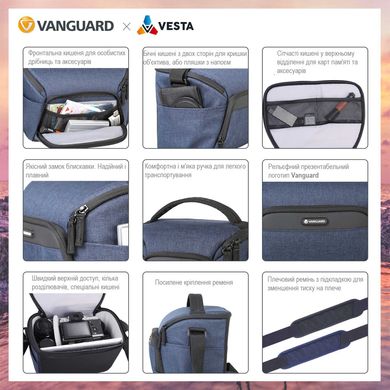 Купити Сумка Vanguard Vesta Aspire 21 Gray (Vesta Aspire 21 GY) в Україні