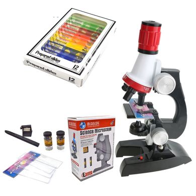 Купить Набор детский микроскоп для школьника 1200 Х + биологические образцы Chanseon 1412 в Украине
