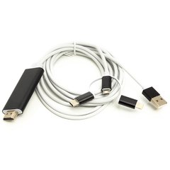 Купити Кабель PowerPlant HDMI (M) - Lightning, Type-C, mirco USB, 1 м (CA911912) в Україні