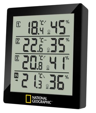Термометр-гигрометр National Geographic 4 Measurement Results Black (9070200)