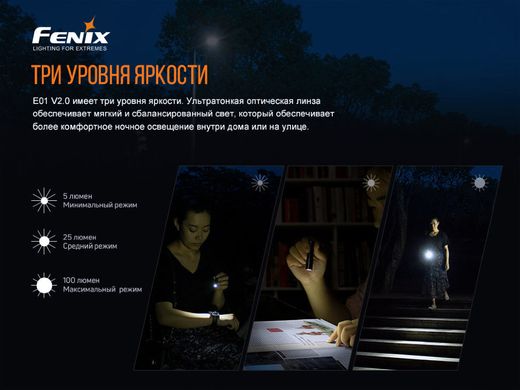 Купить Фонарь ручной Fenix ​​E01 V2.0 голубой в Украине