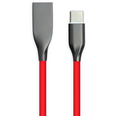 Купити Кабель PowerPlant USB - Type-C, 1м, силікон, червоний (CA911387) в Україні