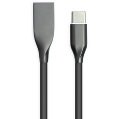 Купить Кабель PowerPlant USB-Type-C, 1м, силикон, черный (CA911240) в Украине
