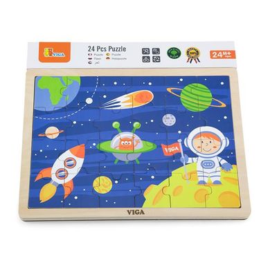 Купити Дерев'яний пазл Viga Toys У космосі, 24 ел. (51461) в Україні