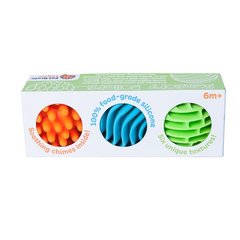 Купити Прорізувач-брязкальце Fat Brain Toys Sensory Rollers Сенсорні кулі 3 шт. (F161ML) в Україні