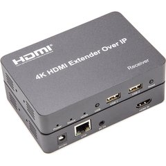 Купить Удлинитель HDMI сигнала PowerPlant HDMI 4K/30hz, до 150м, через CAT5E/6 (HDES150-KVM) (CA912957) в Украине