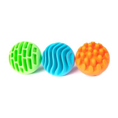 Купить Прорезыватель-погремушка Fat Brain Toys Sensory Rollers Сенсорные шары 3 шт. (F161ML) в Украине