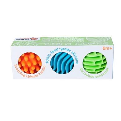 Купить Прорезыватель-погремушка Fat Brain Toys Sensory Rollers Сенсорные шары 3 шт. (F161ML) в Украине