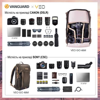 Купити Рюкзак Vanguard VEO GO 46M Khaki-Green (VEO GO 46M KG) в Україні