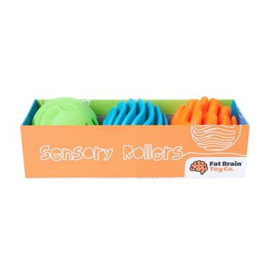 Купити Прорізувач-брязкальце Fat Brain Toys Sensory Rollers Сенсорні кулі 3 шт. (F161ML) в Україні