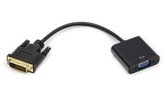 Купить Кабель-переходник PowerPlant DVI-D Dual Link (M) – VGA (F) 0.15 м (CA911141) в Украине