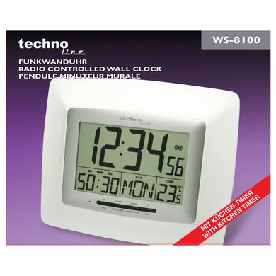 Купити Годинник настінний Technoline WS8100 White/Silver (WS8100) в Україні