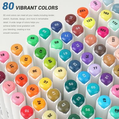Купити Спиртові маркери Arrtx Oros 80 кольорів (LC302406) в Україні