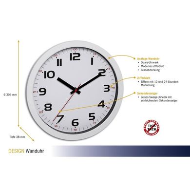 Купить Часы настенные TFA «Sweep» 60305002 в Украине