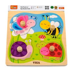 Купити Дерев'яна рамка-вкладиш Viga Toys Комахи (50131) в Україні