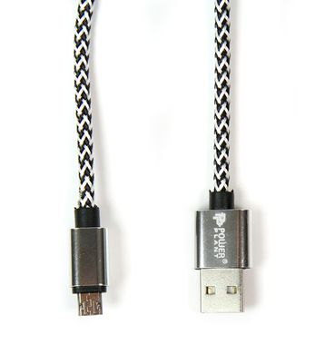 Купить Кабель PowerPlant USB 2.0 AM/Micro B, двухсторонний, 1м, серый (CA910212) в Украине
