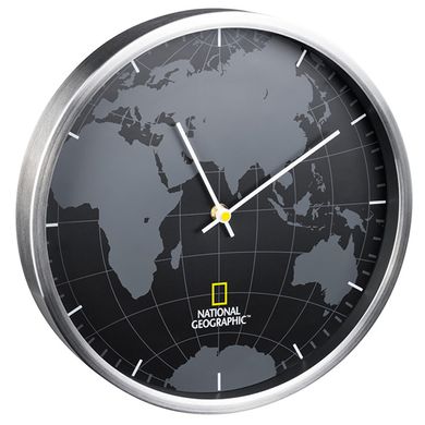 Купити Годинник настінний National Geographic World Map Aluminium (9080000) в Україні