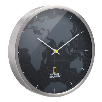 Купити Годинник настінний National Geographic World Map Aluminium (9080000) в Україні