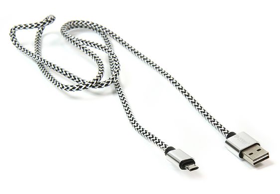 Купить Кабель PowerPlant USB 2.0 AM/Micro B, двухсторонний, 1м, серый (CA910212) в Украине