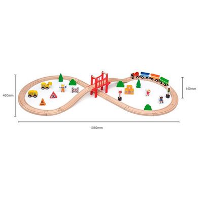Купити Іграшкова залізниця Viga Toys дерев'яна 39 ел. (50266) в Україні