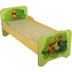 Кровать Мебель UA для детского садика с закругленными спинками с фотопечатью без матраса Зеленая (43891)