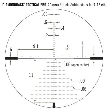 Купити Приціл оптичний Vortex Diamondback Tactical FFP 4-16x44 EBR-2C MRAD (DBK-10027) в Україні