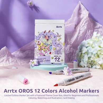 Купити Спиртові маркери Arrtx Oros ASM-03-ACS1-02 12 кольорів (LC302789) в Україні