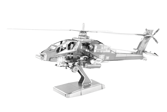 Купить Металлический 3D конструктор "Ударный вертолет AH-64 Apache" Metal Earth MMS083 в Украине
