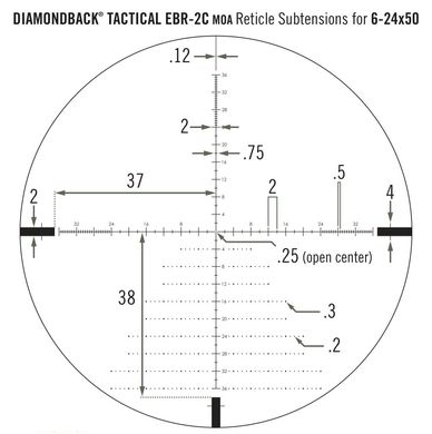 Купить Прицел оптический Vortex Diamondback Tactical FFP 6-24x50 EBR-2C MOA (DBK-10028) в Украине