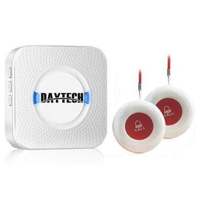Купить Беспроводная система вызова медперсонала с 2-мя кнопками Daytech CC02 до 150 метров, белая в Украине