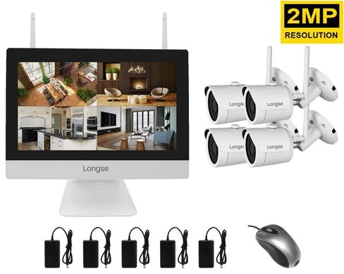 Купить Комплект видеонаблюдения беспроводной Longse WIFI3604M4SW200 с монитором в Украине